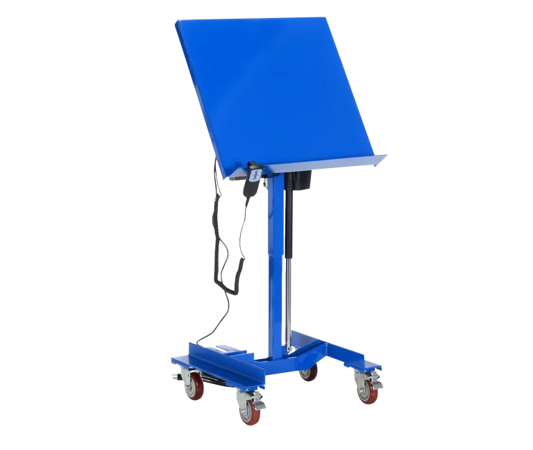 Mesa de trabajo móvil inclinable con accionamiento lineal 1