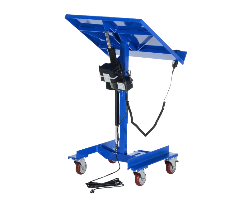 Mesa de trabajo móvil inclinable con accionamiento lineal 2