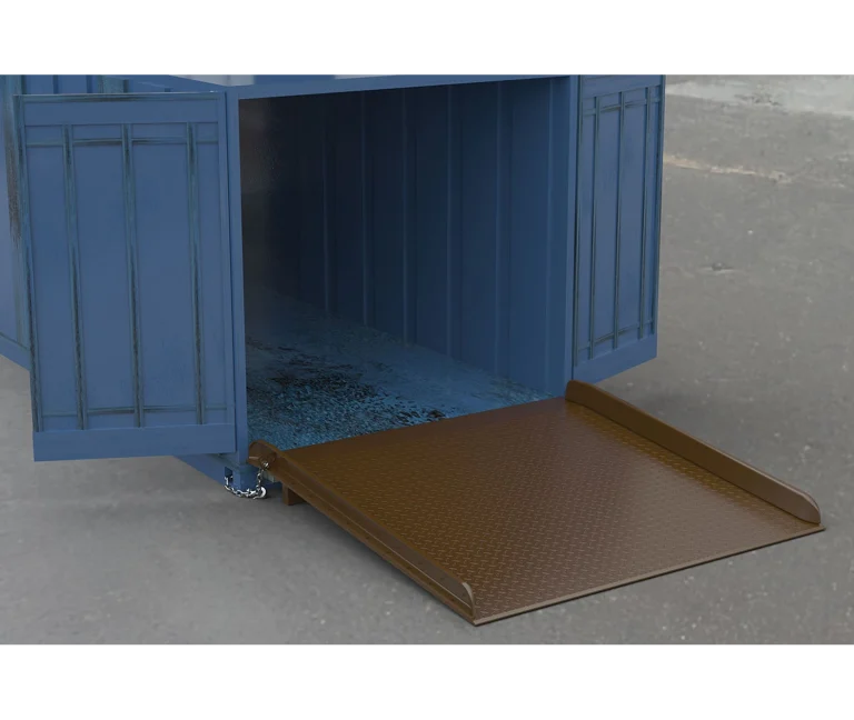 Rampas de acero para contenedores con rieles laterales 2